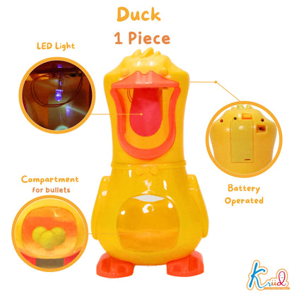 Kriiddaank HungryDuckHD-100630Musical & Light-Up Duck ToyFeeding Duck Game for KidsBattery-Operated Hungry Duck ToyBest Interactive Duck Toy for ToddlersBattery-Powered Animal Sound Toy
