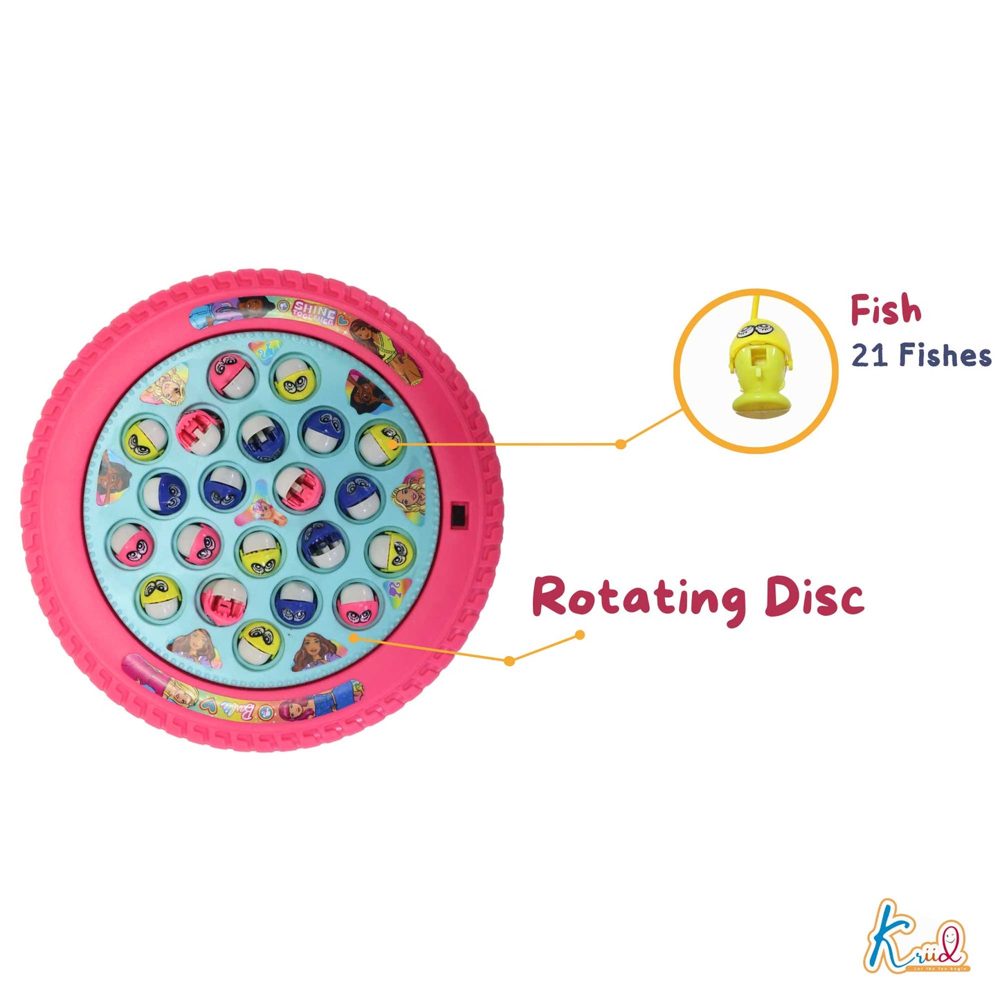 Kriiddaank  Musical Fishing Game- BarbieElectronic Fishing Toy barbieChildren’s GameInteractive ToyFun Learning ToyOcean Theme Toy