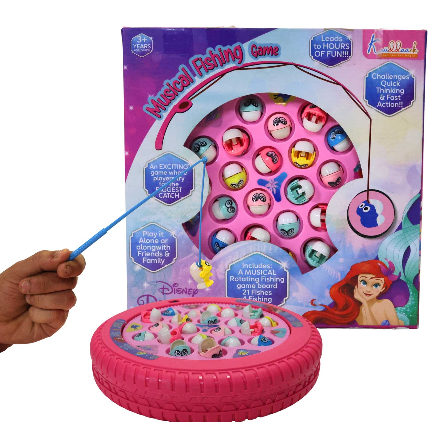 Kriiddaank  Musical Fishing Game PrincessUnderwater Adventure Toy PrincessFish Catching GameBattery-Powered Fishing GameSea Animal ToyWater-Themed Educational Toy