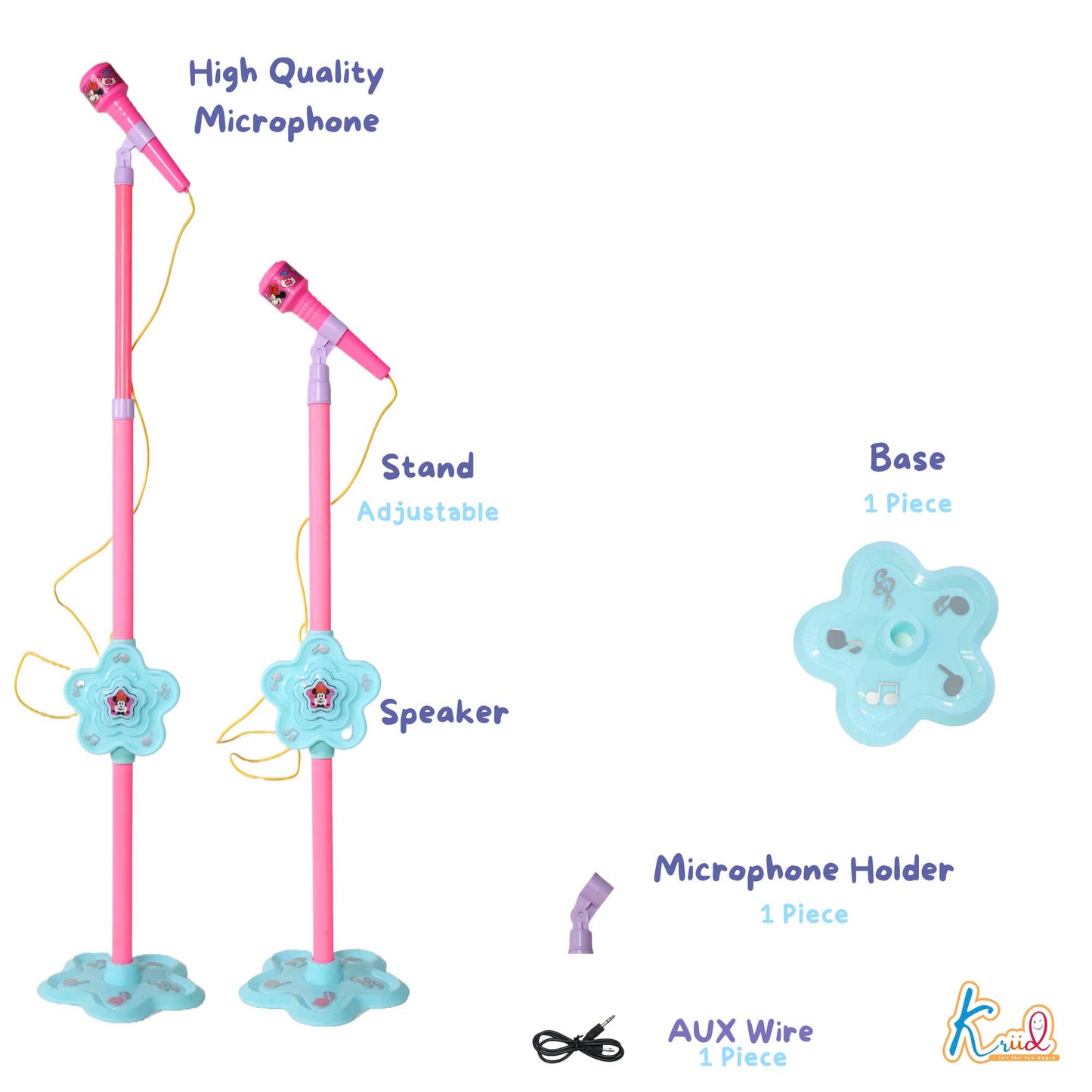 Kriiddaank  Microphone -MinnieKids Singing MicrophonePortable Karaoke Mic for KidsKaraoke Set for KidsInteractive Microphone ToyMagical Microphone