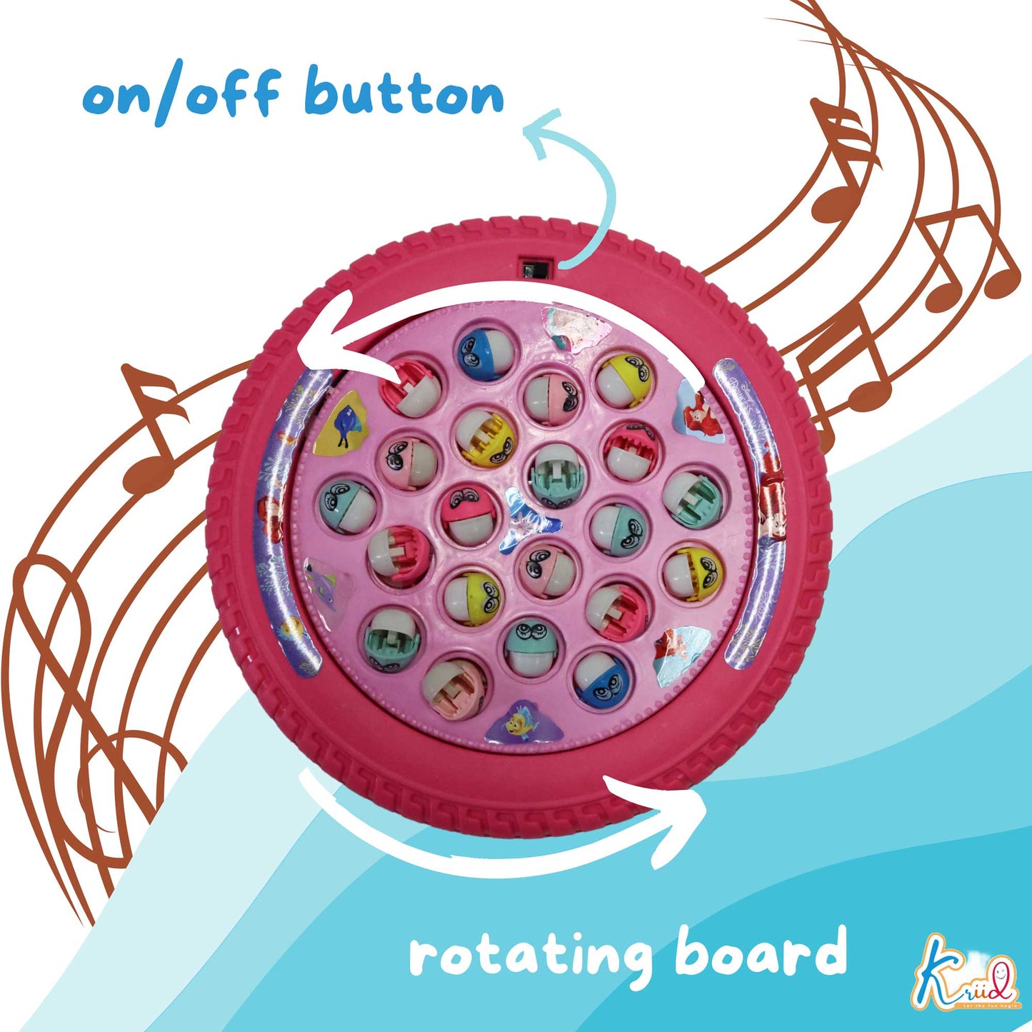 Kriiddaank  Musical Fishing Game PrincessUnderwater Adventure Toy PrincessFish Catching GameBattery-Powered Fishing GameSea Animal ToyWater-Themed Educational Toy