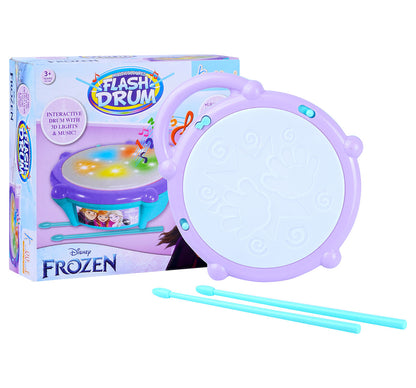 Kriiddaank FlashDrum-FrozenThemeByDisneyFrozen Theme Drum ToyMusical Toy for KidsBattery Operated Drum ToyElsa and Anna Drum SetLight-Up Drum for Toddlers