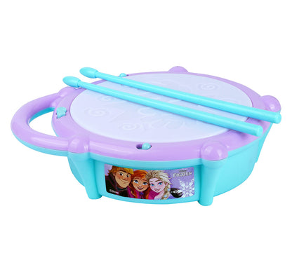 Kriiddaank FlashDrum-FrozenThemeByDisneyFrozen Theme Drum ToyMusical Toy for KidsBattery Operated Drum ToyElsa and Anna Drum SetLight-Up Drum for Toddlers
