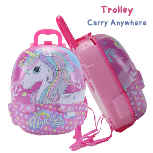 Kriiddaank BackpackKitchenSet-UnicornThemeKriiddaank Kitchen PlaysetPortable Kitchen PlaysetCooking Playset for KidsUnicorn-Themed Kitchen PlaysetKitchen Toy with Realistic Utensils