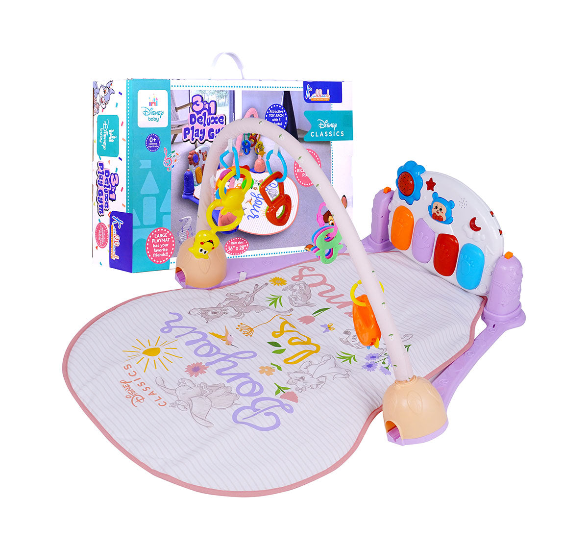 Kriiddaank BabyGymClassicBG-100010ByDisneyHanging Toy Baby GymDisney Soft Play Gym for BabiesBaby Gym with Music & LightsClassic Baby Gym Play MatBaby Play Mat with Hanging Toys