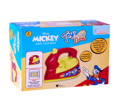 Kriiddaank Iron-MickeyThemeHIR-100200ByDisneyLight & Sound Iron Toy for KidsMickey Mouse Pretend Play IronInteractive Household Toy for ToddlersPretend Play Home Appliance ToyMickey Mouse Toy Iron with Lights & Music
