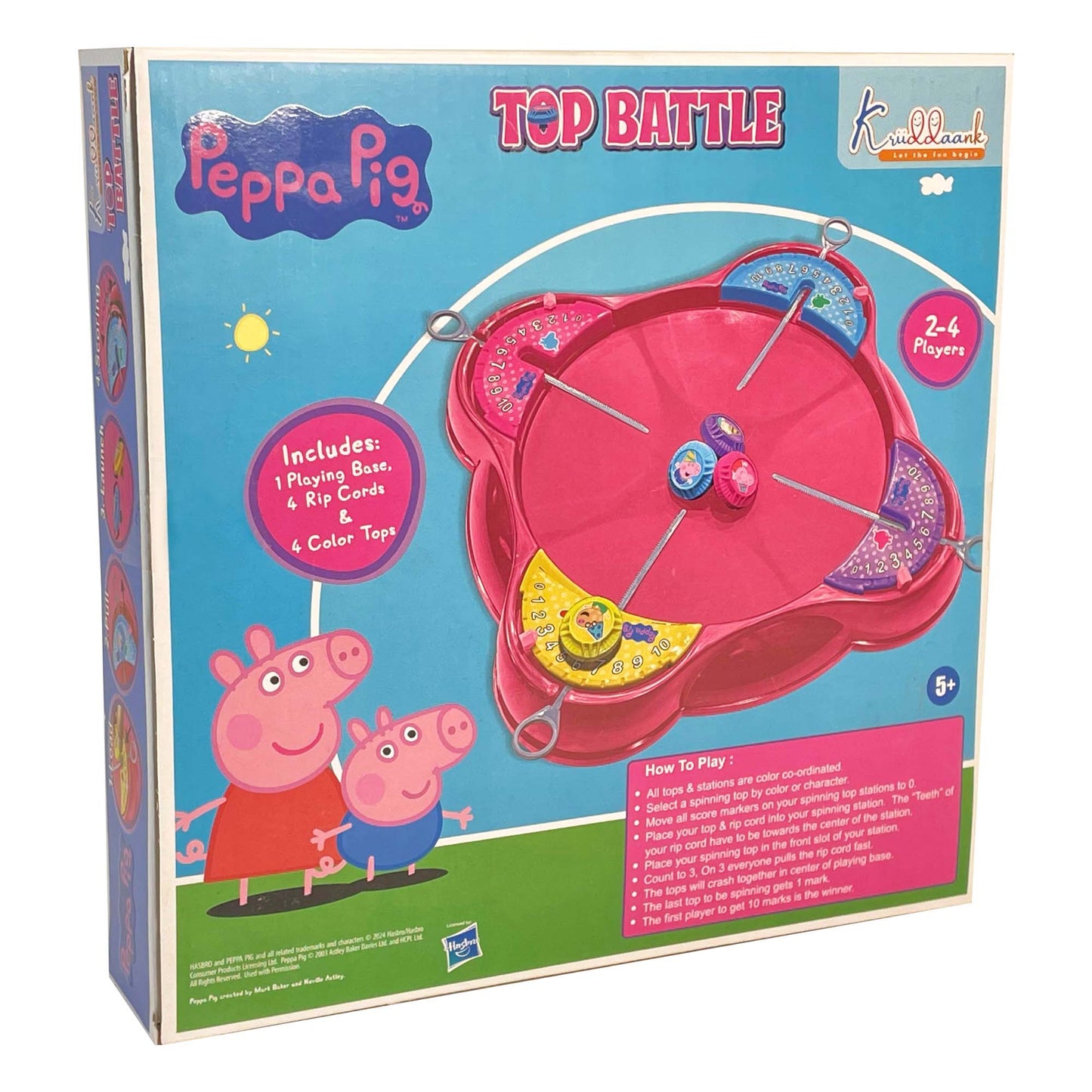 Kriiddaank TopBattel-PeppaPigThemeByHasbroFun Spinning Top Game for KidsPeppa Pig Battle Spinning TopsPeppa Pig Top Battle ToySpinning Battle Tops for Toddlers & PreschoolersPeppa Pig Themed Fun Toy for Kids