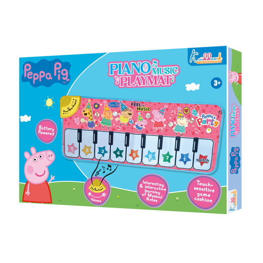 Kriiddaank  Piano Music PlayMat - Peppa PigMusical playmat for kidsKids’ music playmat with piano keysInteractive piano playmat for childrenClassic piano music mat for kids' learning playtimePiano playmat for sensory development