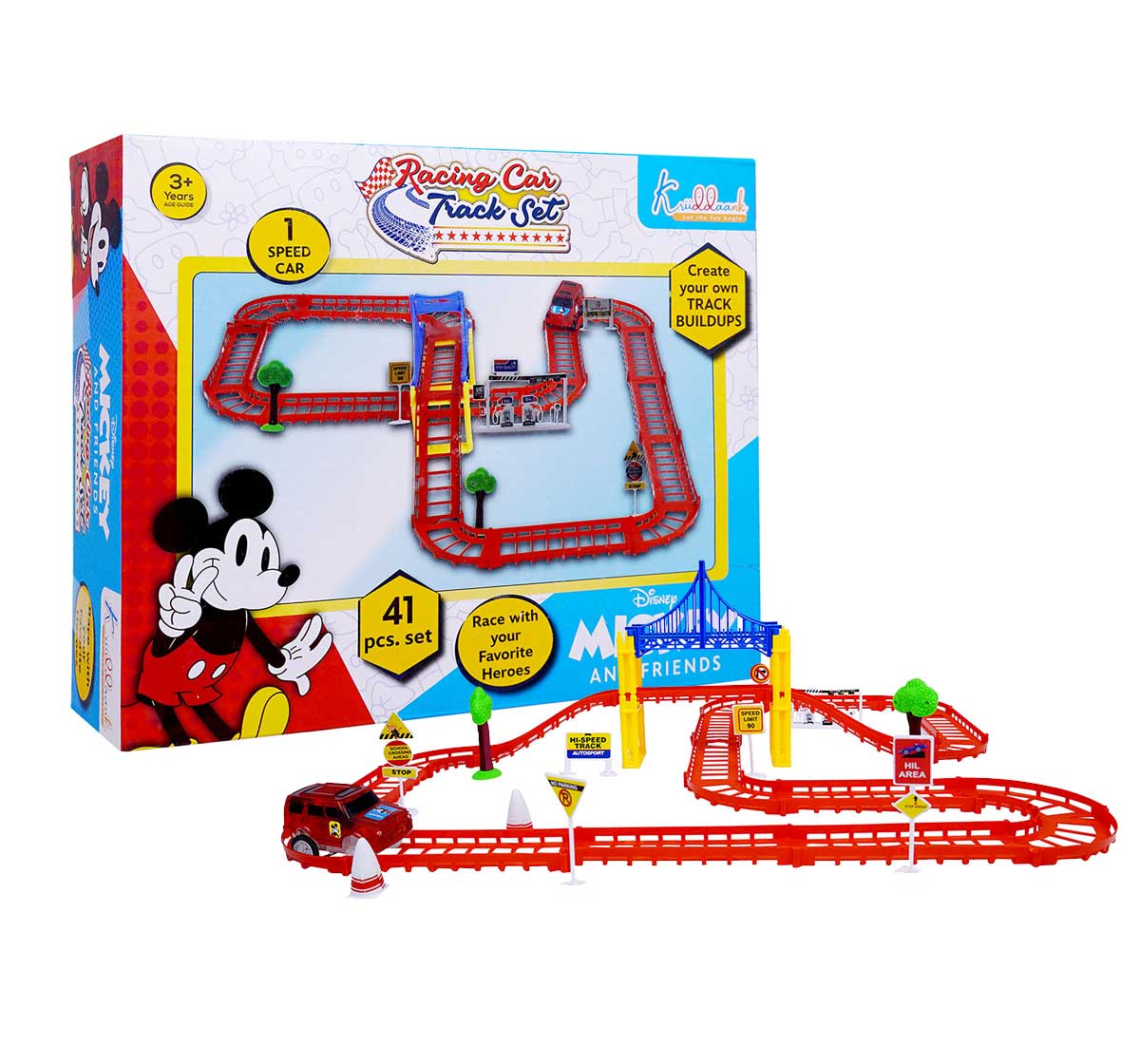 Kriiddaank  Car Track -Small MickeyFast & Fun Mickey RacetrackMini Mickey Car Track SetSound & Light FeaturesDisney’s Favorite Race TrackDisney Mickey Race Adventure
