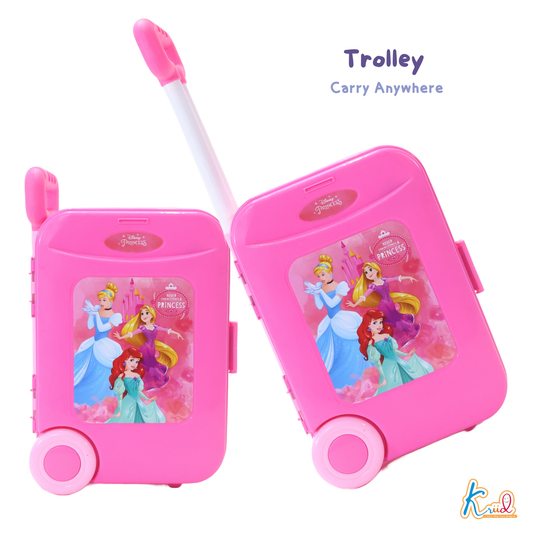 Kriiddaank TrolleyDressingSet-PrincessThemeByDisneyPrincess Beauty Kit for GirlsKids Dressing Table with TrolleyLittle Princess Grooming KitInteractive Learning Toy for KidsImaginative Play for Toddlers