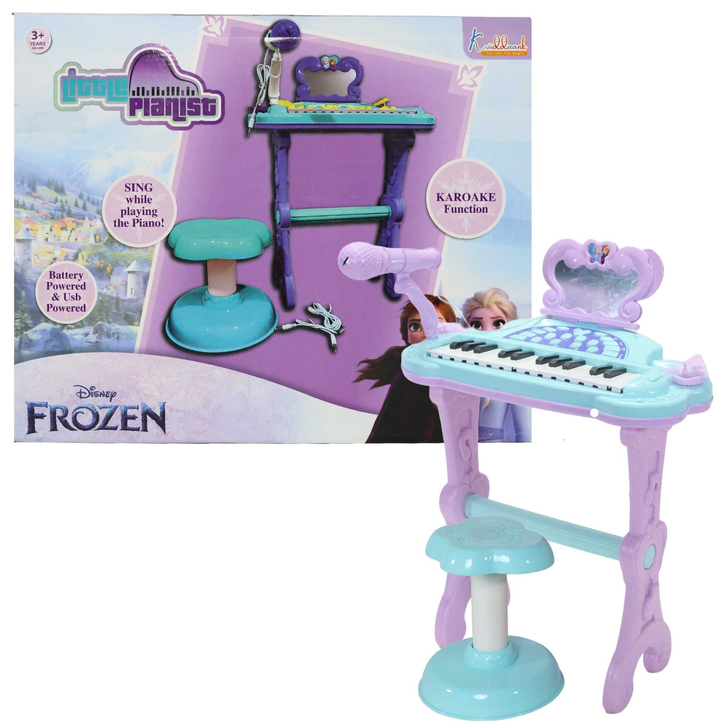 Kriiddaank  Little Pianist FrozenFrozen Keyboard for KidsElsa -anna Musical Toy for BeginnersFrozen piano with Light & SoundLearn & play with Barbie’s musical piano toyLittle Pianist piano for musical exploration