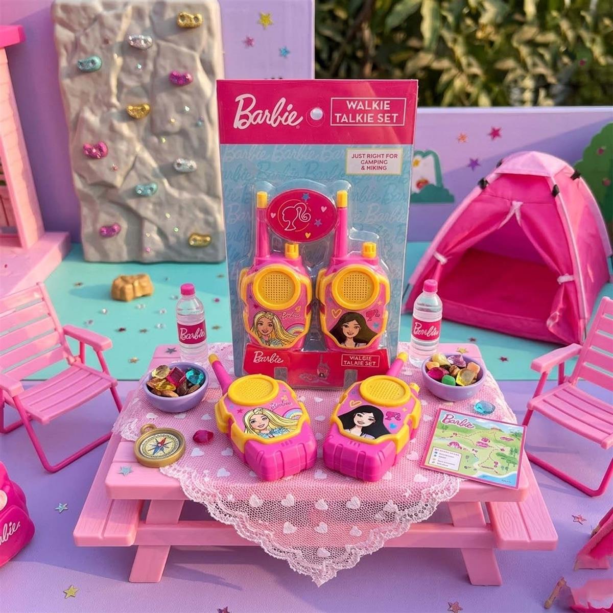 Barbie Walkie Talkie Set for Kids - 75m Long Range 2-Way Radios, Pink Communication Toys for Girls & Boys, Ideal for Camping, Hiking & Indoor Play, Child Safe & Non-Toxic, Ages 3+ (2 Pieces)