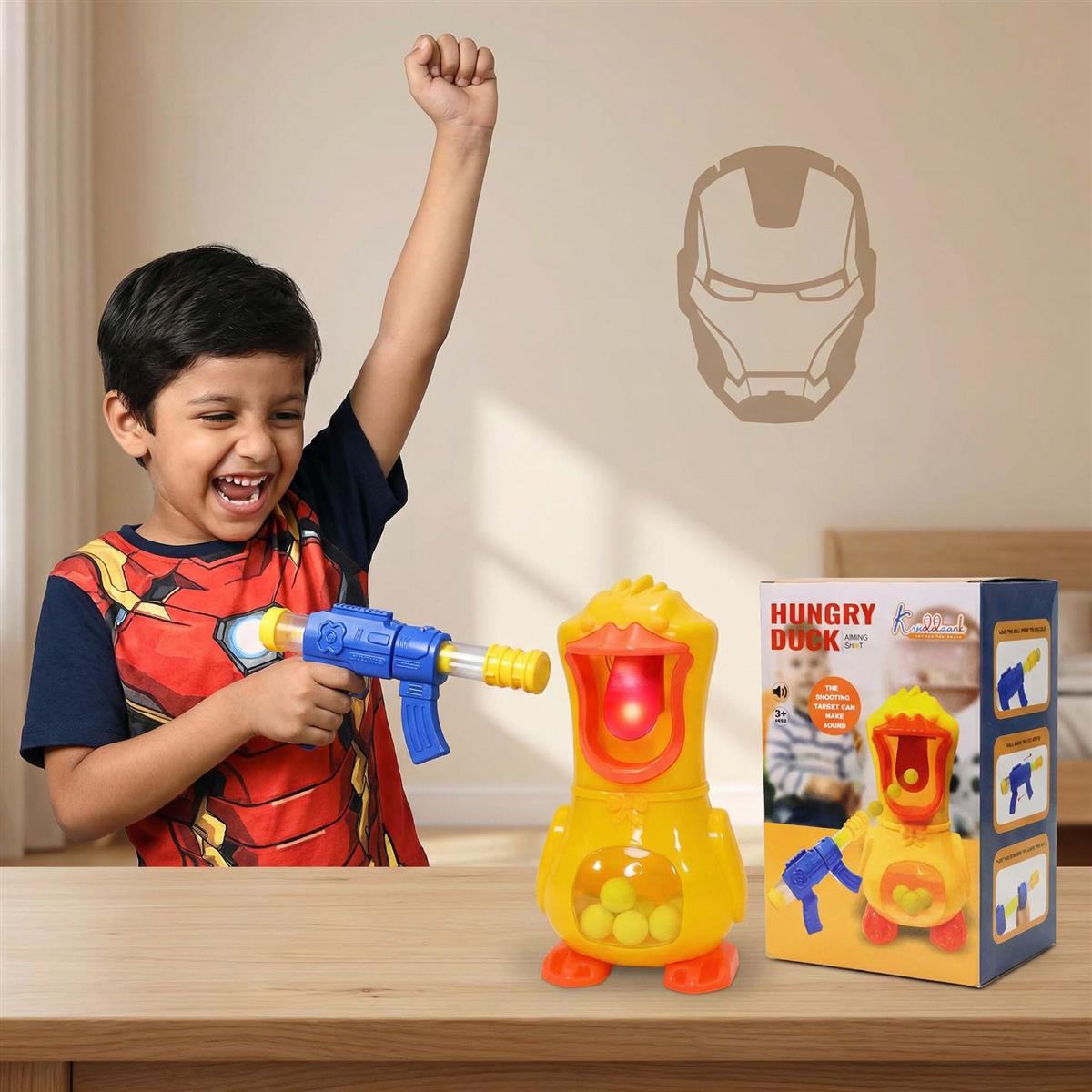 Superhero Theme Hover Football for Kids - Safe Indoor Air Power Soccer Ball with Foam Bumpers & LED Lights - Gliding Floor Toy for Active Play, Gift for Boys & Girls (Ages 3-13)