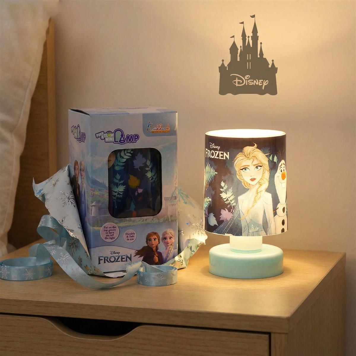 Kriiddaank Frozen Theme LED Table Lamp for Kids - Elsa & Anna Push & Glow Desk Light, Battery Operated Portable Night Light for Study, Bedroom & Decoration - Safe for Ages 3+ (Turkish Blue)