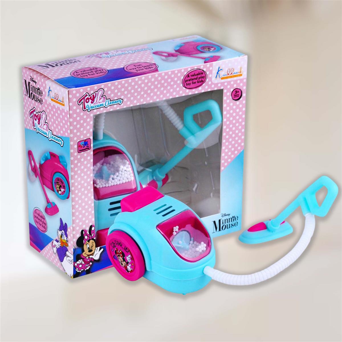 Minnie Mouse Theme Vacuum Cleaner Toy for Kids - Battery Operated Pretend Play Housekeeping Set with Lights - Early Educational Cleaning Toy for Girls & Boys Ages 3+ - Safe & Durable Pink Toy