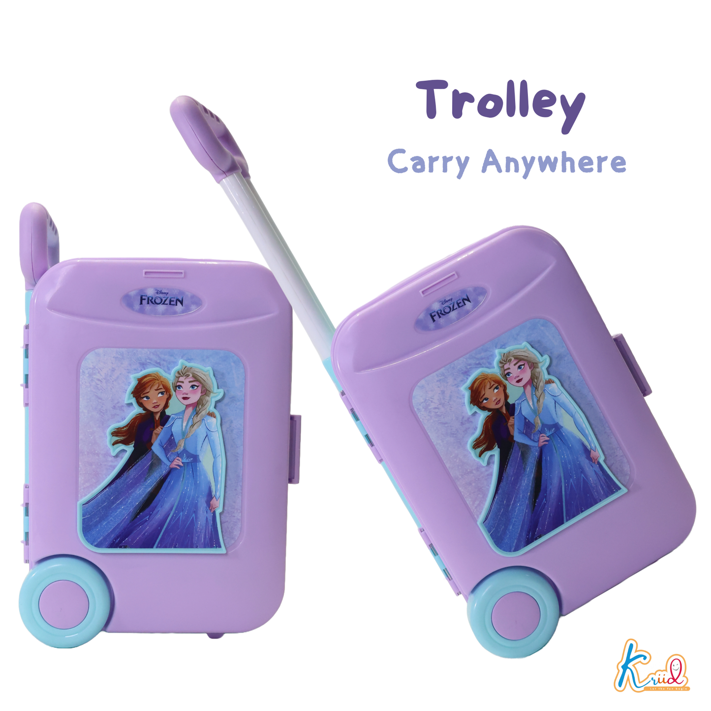 Kriiddaank TrolleyKitchenSet-FrozenThemeByDisneyKids Kitchen Set with TrolleyPretend Play Cooking Set for KidsInteractive Kitchen Set for KidsElsa & Anna Inspired Kitchen SetCooking Role Play Set for Kids
