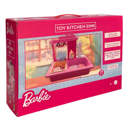 Kriiddaank ToyKitchenSink-BarbieThemeByMattelBarbie Theme Kitchen Sink for KidsBarbie Water Play KitchenBarbie Play Sink with FaucetBarbie Kitchen Sink Toy with Lights & SoundsBarbie Kitchen Sink Playset for Girls