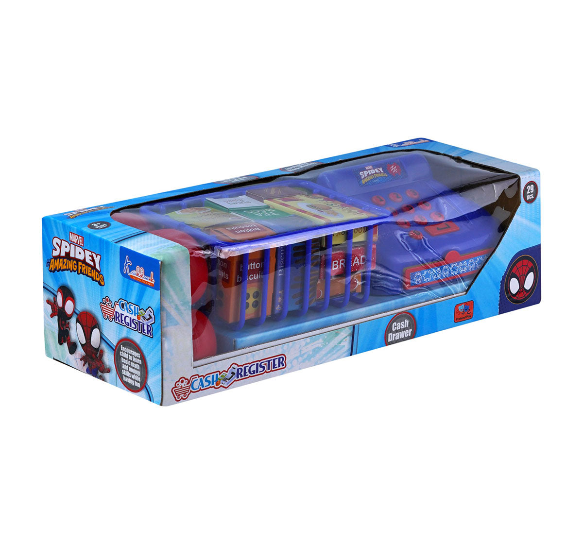 Kriiddaank CashRegister-SpidermanThemeCR-100700ByMarvelMarvel Spider-Man Toy Cash RegisterKriiddaank Kids Cash Register ToySpider-Man Cashier Toy with AccessoriesSpider-Man Cash Register Set for Boys & GirlsSpider-Man Cashier Toy with Accessories