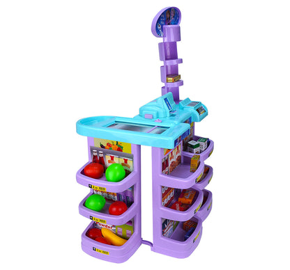 Kriiddaank SupermarketSet-FrozenThemeSMS-100520ByDisneyFrozen Supermarket PlaysetSupermarket Shopping Playset for KidsGrocery Store Play SetToy Cash Register with ScannerElsa & Anna Supermarket Toy Set