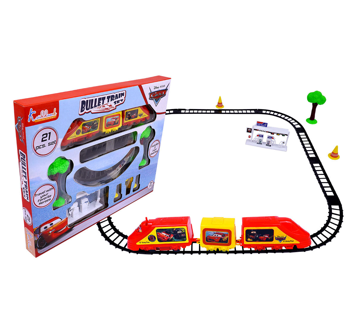 Kriiddaank TrainSet-CarsTB-100580ByDisneyElectric Train Set with Disney Cars CharactersDisney Pixar Cars Toy Train SetBest Cars Movie Train Set for ToddlersDisney Cars Collectible Train PlaysetExciting Train Set with Lightning McQueen & Friends