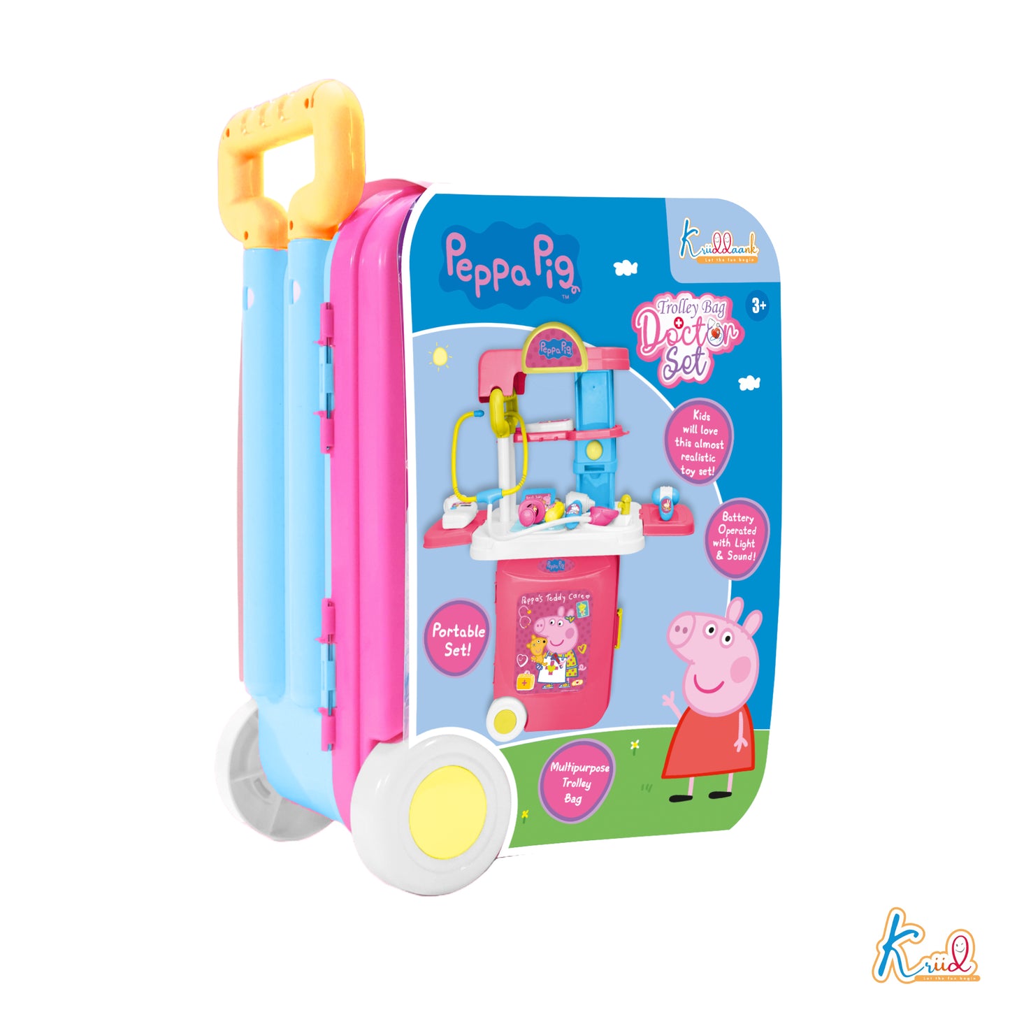 Kriiddaank TrolleyDoctorSet-PeppaPigThemeByHasbroPeppa Pig Doctor Kit with TrolleyPeppa Pig Doctor Play Kit for KidsPeppa Pig Medical PlaysetPeppa Pig Toy Medical Cart for KidsPeppa Pig Nurse and Doctor Play Toy