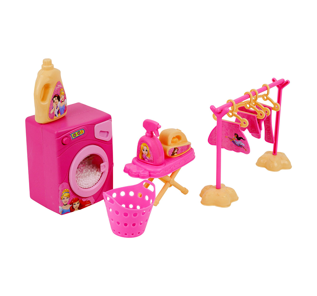 Kriiddaank WashingMachineset-PrincessThemeWMS-100610ByDisneyWashing Machine SetInteractive ToyMini Washing Machine ToyKids Cleaning ToyPretend Play Appliance