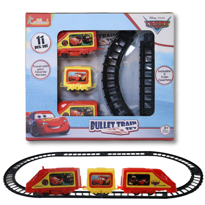 Kriiddaank TrainSetSmall-CarsByDisneyPixar Cars Train Set for Boys & GirlsBattery-Powered Disney Cars Train SetBest Toy Train Set for Cars MovieMiniature Toy Train with McQueen & FriendsCollectible Lightning McQueen Train Set