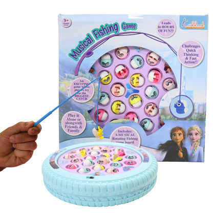 Kriiddaank MusicalFishingGame-FrozenThemeFS-100360ByDisneyFrozen ThemeInteractive ToyKids Fishing GameBattery Operated Fishing GameFun Learning Toy