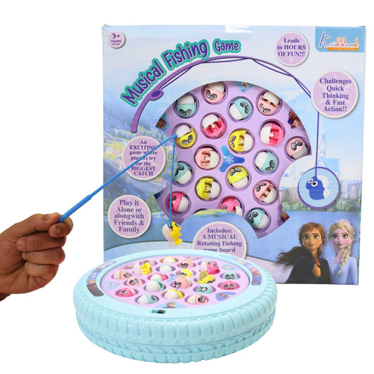 Kriiddaank MusicalFishingGame-FrozenThemeFS-100360ByDisneyFrozen ThemeInteractive ToyKids Fishing GameBattery Operated Fishing GameFun Learning Toy