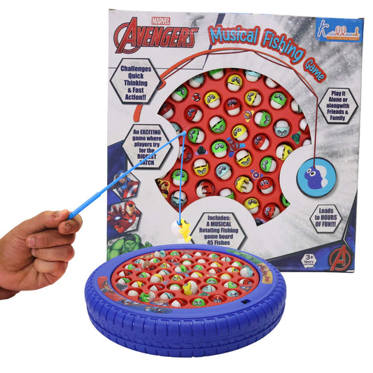 Kriiddaank  Musical Fishing Game B - AvengersElectronic Fishing ToyChildren’s GameInteractive ToyFun Learning ToyOcean Theme Toy