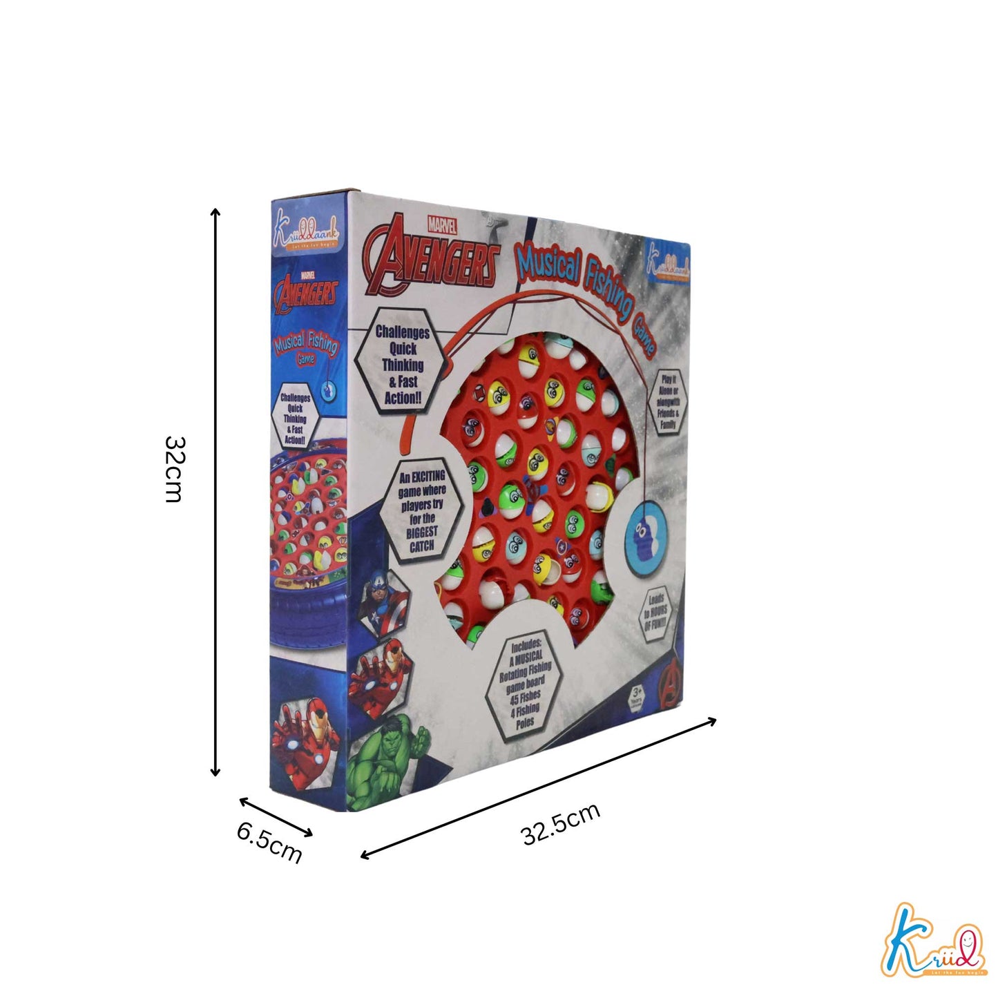 Kriiddaank  Musical Fishing Game B - AvengersElectronic Fishing ToyChildren’s GameInteractive ToyFun Learning ToyOcean Theme Toy