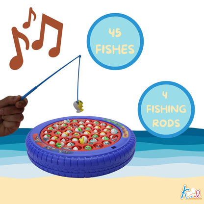 Kriiddaank  Musical Fishing Game B - AvengersElectronic Fishing ToyChildren’s GameInteractive ToyFun Learning ToyOcean Theme Toy