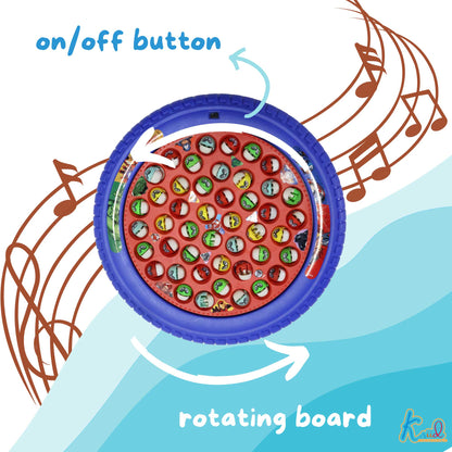 Kriiddaank  Musical Fishing Game B - AvengersElectronic Fishing ToyChildren’s GameInteractive ToyFun Learning ToyOcean Theme Toy