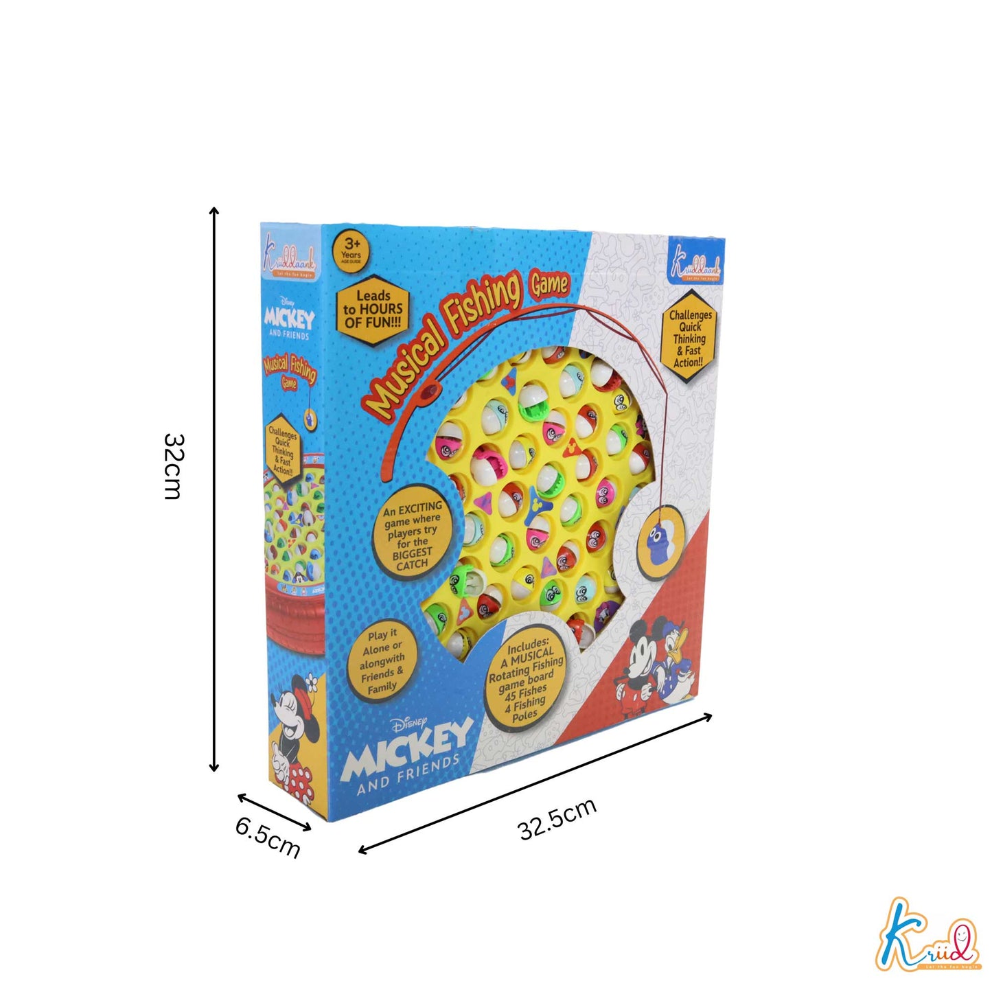 Kriiddaank  Musical Fishing Game B - MickeyMickey Battery Operated Fishing gameOcean Theme ToyElectronic Fishing ToyChildren’s GameInteractive Toy