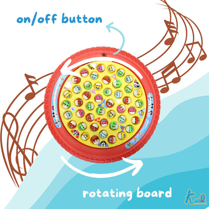 Kriiddaank  Musical Fishing Game B - MickeyMickey Battery Operated Fishing gameOcean Theme ToyElectronic Fishing ToyChildren’s GameInteractive Toy