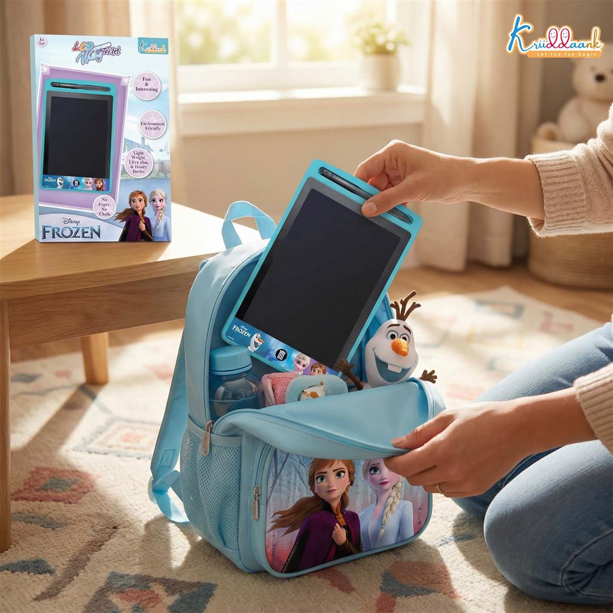 Kriiddaank 8.5" Frozen LCD Writing Tablet, Electronic Drawing Pad & Magic Slate for Kids, Toddler Travel Doodle Board with Lock Function, Portable Birthday Gift for 3-9 Year Old Boys & Girls, Blue