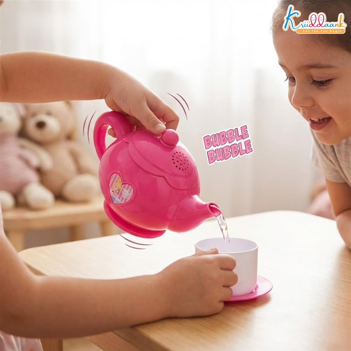 Princess Tea Playset - 12 Pcs Pretend Play Tea Party Set for Kids with Electronic Kettle, Boiling Sounds & Lights - Disney Princess Theme Kitchen Toys for 3+ Year Olds - Safe & Interactive Gift