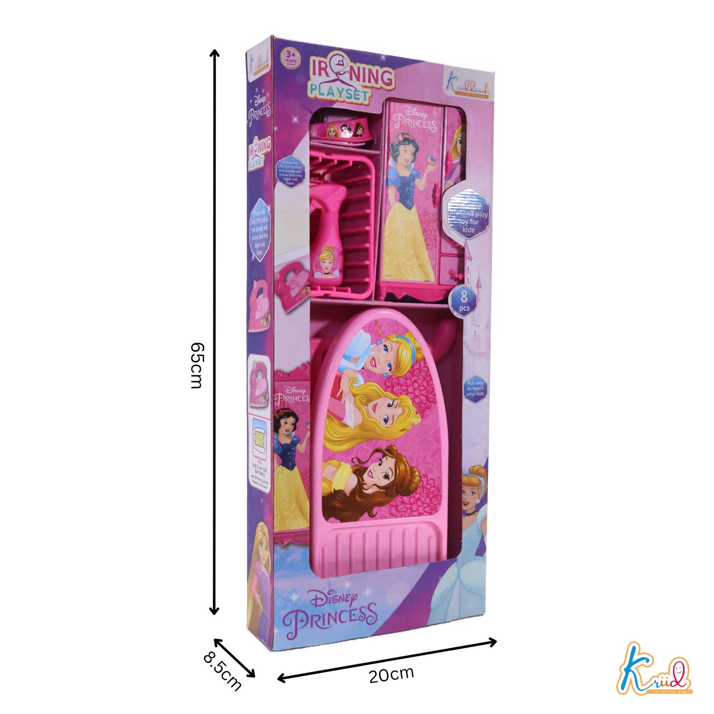 Kriiddaank IronPlayset-PrincessThemeByDisneyDisney Princess Toy SetPretend Play Ironing KitPrincess-Themed Toy IronKids Home Activity PlaysetDisney Princess Ironing Set for Girls