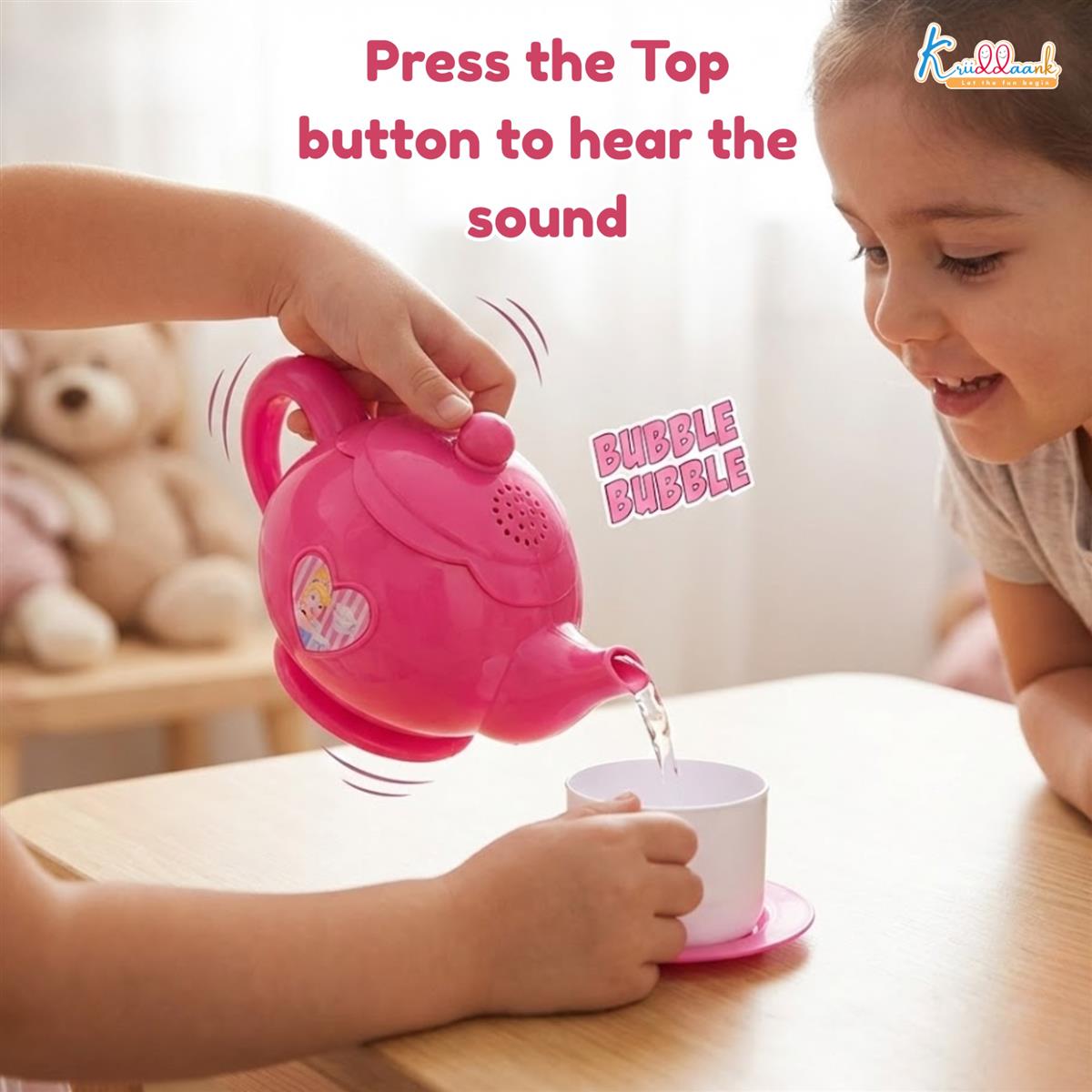 Disney Princess Musical Tea Trolley Set for Kids - 32 Pcs Pink Pretend Play Tea Party Cart with Interactive Sound Effects - Ideal Birthday Gift for Toddlers and Girls Aged 3+ Years