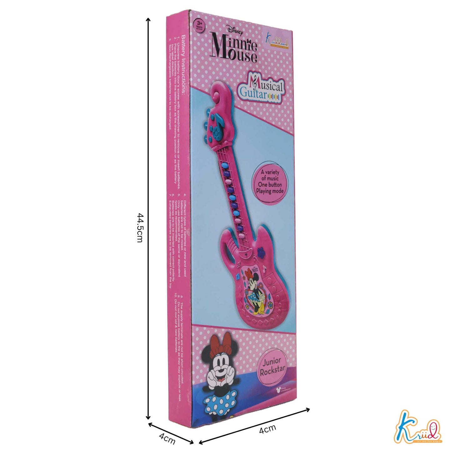 Kriiddaank  Musical Guitar MinnieToddler-Friendly Musical GuitarMinnie Mouse Sing-Along GuitarElectronic Musical Guitar for ToddlersDisney Junior Music Toy for KidsMusical Intrument