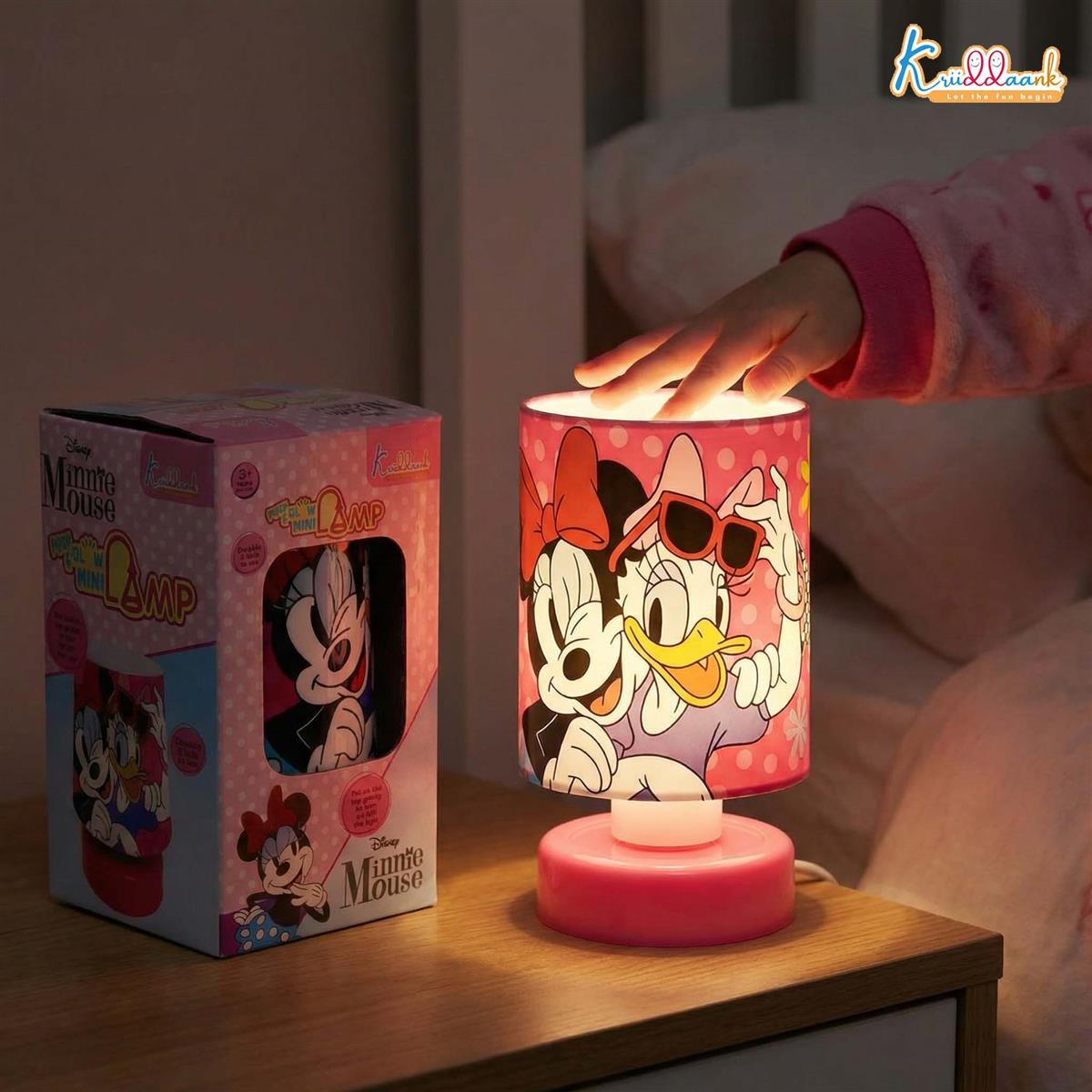 Minnie Mouse Themed Table Lamp for Kids - Push & Glow Night Light, Portable Battery Operated Bedside Lamp for Girls' Bedroom, Nursery Decor & Birthday Gift, Lightweight & Safe for Ages 3+