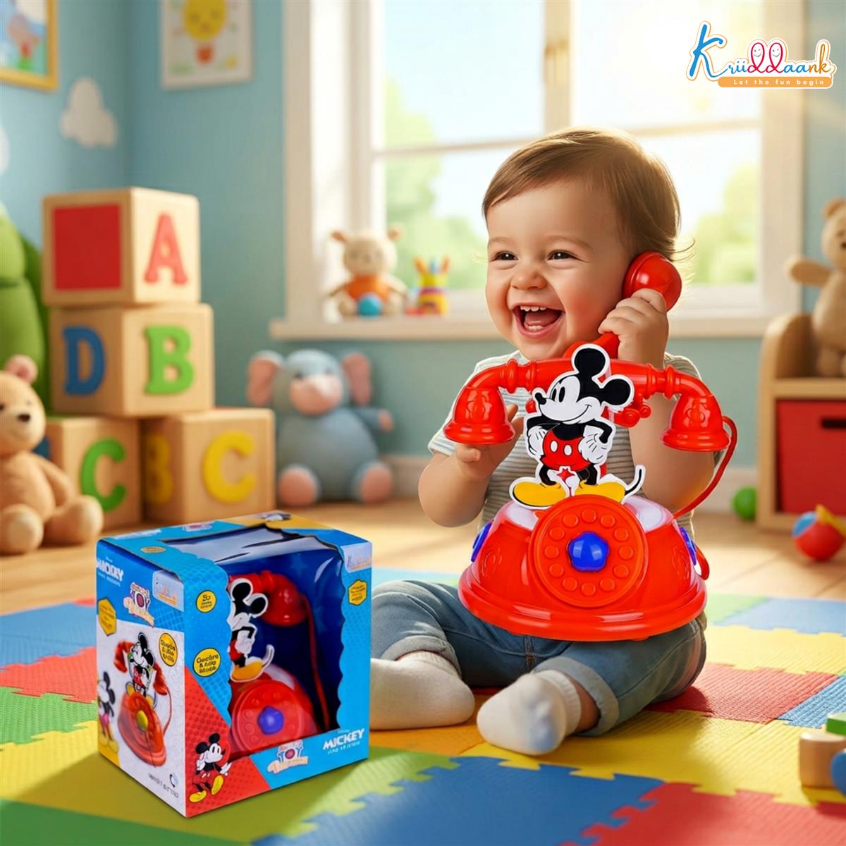 Mickey Mouse Talking Telephone Toy for Kids - Disney Pretend & Play Musical Landline Phone with Interactive Sounds - Educational & Fun Gift for Boys & Girls Ages 3+