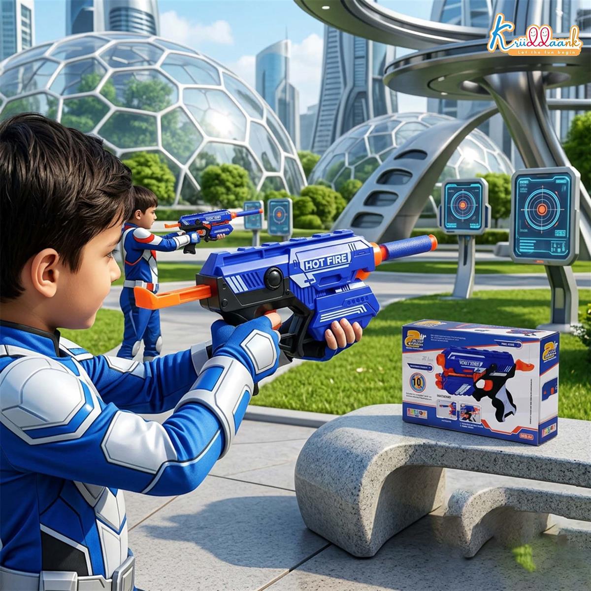Blaze Storm Blaster Gun Toy for Kids - Soft Bullet Foam Dart Blaster with 10 EVA Bullets, Manual Single Shot Shooting Toy for Boys 3+ Years, Safe & Fun Action Playset, Multicolor