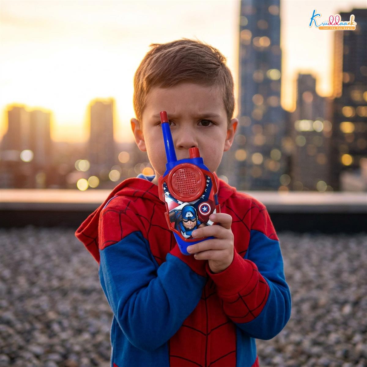 Avengers Walkie Talkie Set for Kids - 75m Range 2-Way Radio Toy for Boys & Girls - Ideal for Camping, Hiking & Outdoor Adventure - Child-Safe Non-Toxic Red Communication Device (Set of 2)