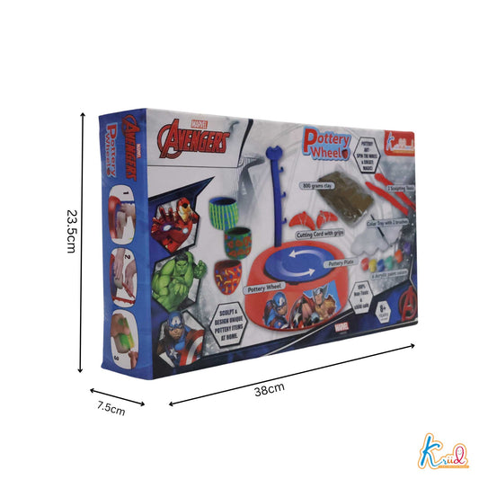 Kriiddaank PotteryWheel-AvengersThemePW-100450ByMarvelSuperhero Pottery Craft Kit for KidsMarvel Avengers Clay Art SetMarvel Themed Arts & Crafts SetBest Pottery Wheel for KidsCreative Superhero Pottery Making Kit