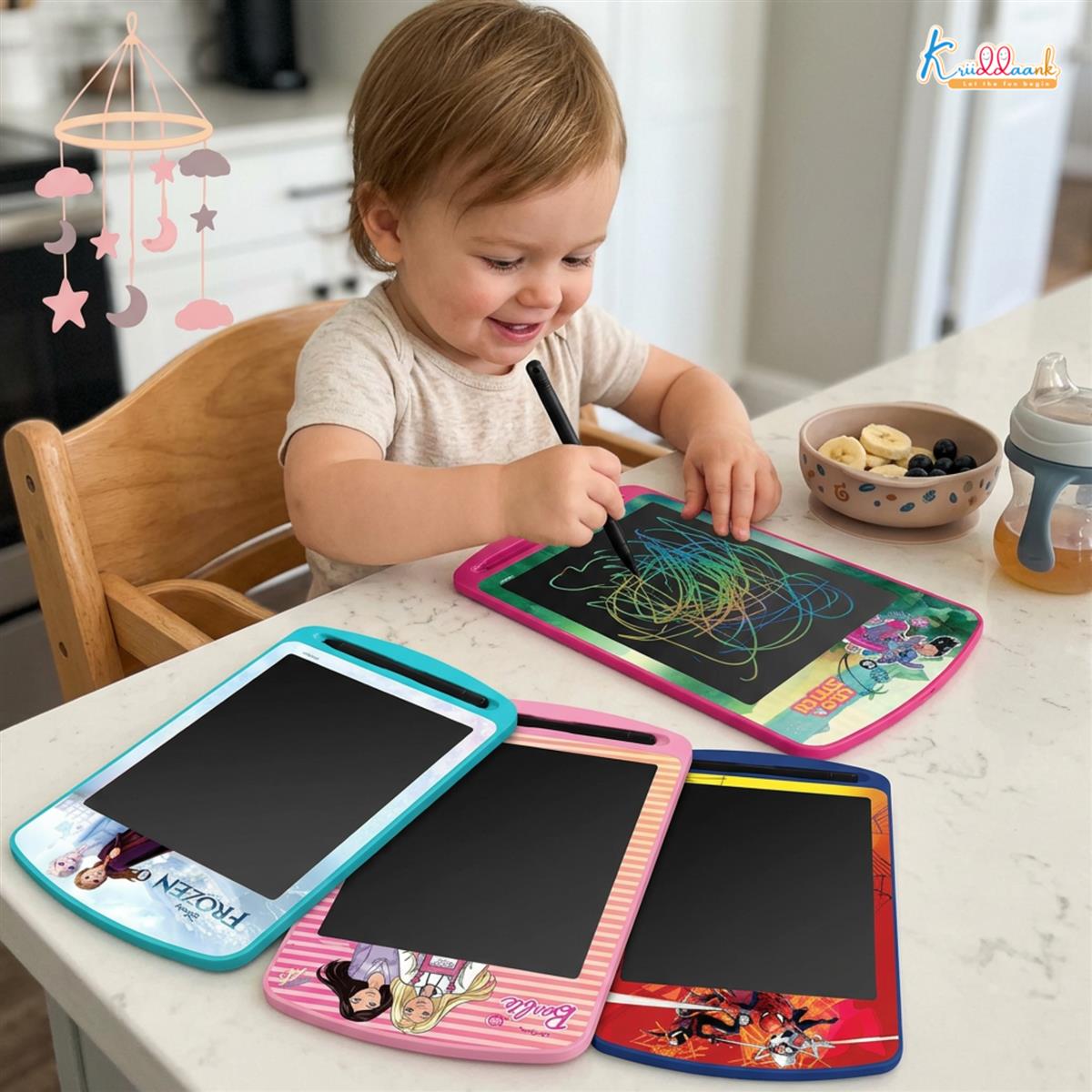 Kriiddaank Pack of 4 LCD Writing Tablet Doodle Board for Kids - 8.5 Inch Colorful Electronic Drawing Pad, Educational Learning Toy with Lock Function & One-Tap Erase, Kids Birthday Gifts (Multicolor)