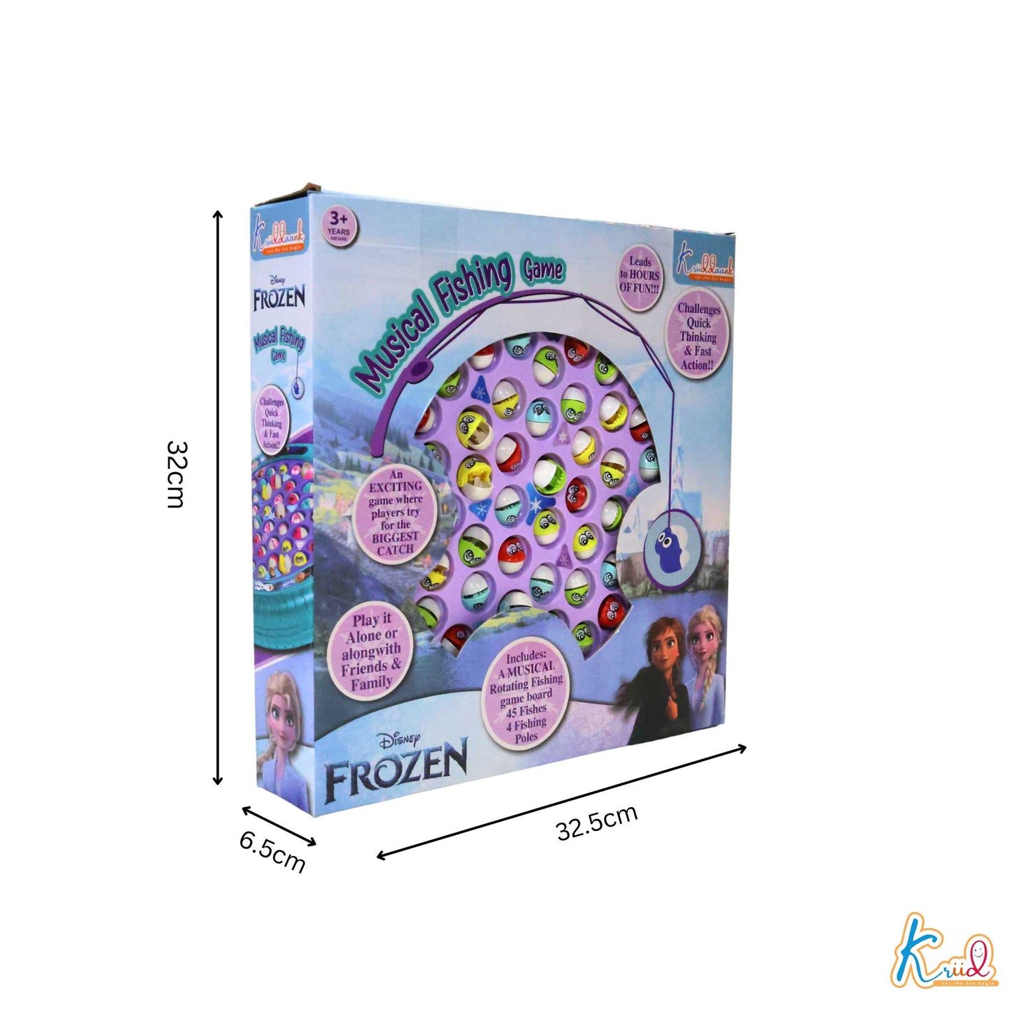 Kriiddaank  Musical Fishing Game B - FrozenBattery Operated Fishing Game FrozenElectronic Fishing ToyChildren’s GameInteractive ToyFun Learning Toy