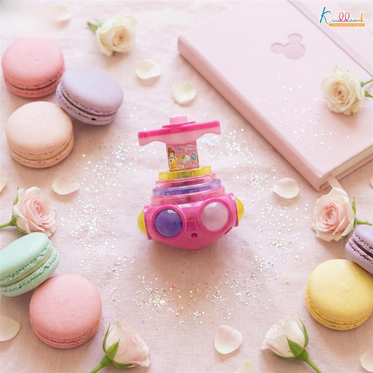 Princess Dizzy Glow Top - LED Light & Music Spinning Top Toy for Girls, Magic Princess Spinner with Musical Sound & 360 Degree Rotation, Musical Lattoo Birthday Gift for Kids 3+ Years
