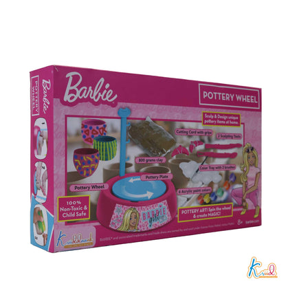 Kriiddaank Potterywheel-BarbieThemeByMattelBarbie Pottery Wheel KitBarbie Themed Clay Craft SetBarbie Pottery Making SetBarbie DIY Clay Art KitEducational Pottery Wheel for Girls