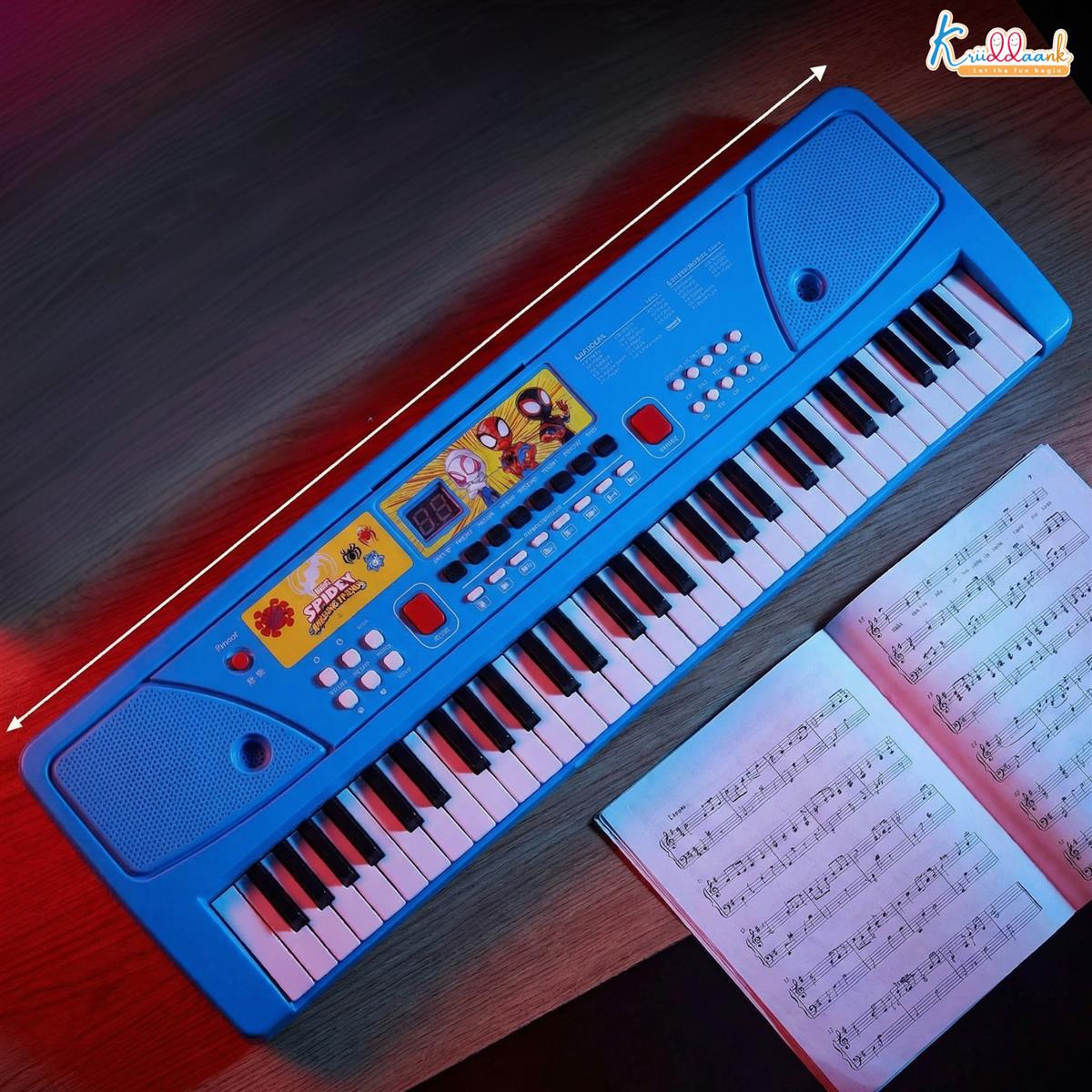 Spiderman Keyboard Piano for Kids - 50 Keys Electronic Organ with Microphone, 16 Rhythms, 8 Instrument Sounds & 16 Tones, USB/Battery Powered Musical Learning Toy for Boys & Girls 3+ Years Old